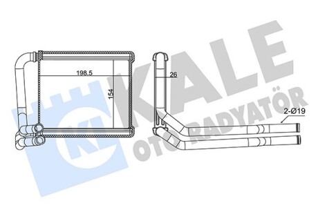 Радиатор отопителя Hyundai Accent IV, Velsoter, Kia Rio III KALE OTO RA KALE OTO RADYATOR 355080