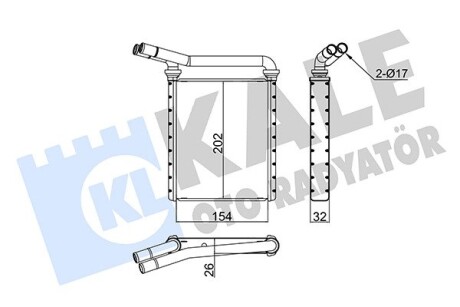 KALE TOYOTA Радиатор отопления Auris,Avensis,Corolla,Prius,Rav 4 III,IV KALE OTO RADYATOR 355115