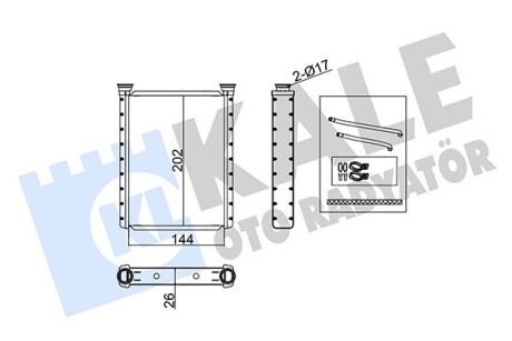 KALE TOYOTA Радиатор отопления Yaris 05- KALE OTO RADYATOR 355120 (фото 1)