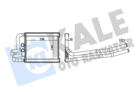 KALE HYUNDAI Радіатор опалення i20 I 1.1, 1.2, 1.4, 1.6 08- KALE OTO RADYATOR 355140