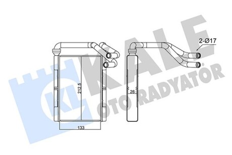 KALE TOYOTA Радиатор отопления Yaris KALE OTO RADYATOR 355210