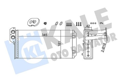 KALE DB Радиатор отопления Sprinter,VW LT28-46 96- KALE OTO RADYATOR 355280