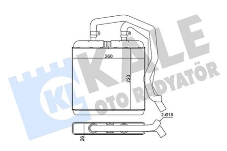 KALE FIAT Радиатор печки Iveco Daily III 99- KALE OTO RADYATOR 355285