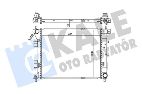 KALE HYUNDAI Радиатор охлаждения i30,Elantra,Kia Ceed 1.4/1.6CRDi 11- KALE OTO RADYATOR 355540