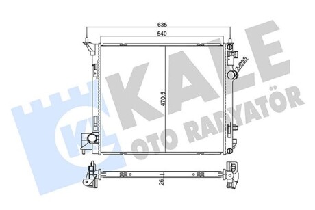 KALE NISSAN Радиатор охлаждения Qashqai 1.2/1.6dCi 13- KALE OTO RADYATOR 355545