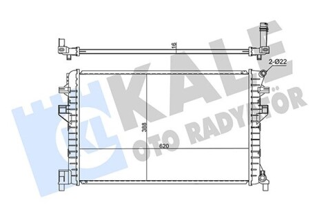 KALE VW Радиатор охлаждения Audi A3,Golf,Passat,Touran,Skoda Karoq,Kodiaq,Octavia III 1.4TSI/2.0TDI KALE OTO RADYATOR 355615 (фото 1)