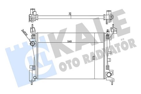 KALE FIAT Радіатор сист. охолодження двиг. QUBO 1.4 08-, FIORINO 1.4 07-, CITROEN, PEUGEOT KALE OTO RADYATOR 356270