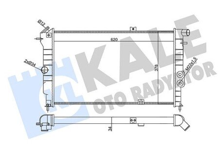 KALE OPEL Радіатор охолодження Calibra A, Vectra A 88- KALE OTO RADYATOR 356865