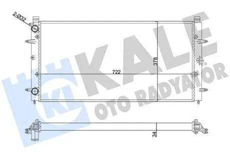 KALE VW Радіатор охолодження CALIFORNIA T4 94-, TRANSPORTER T4 90- KALE OTO RADYATOR 356880