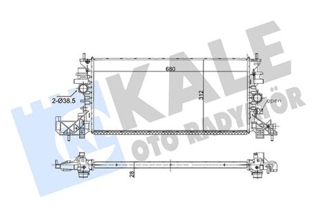 KALE OPEL Радиатор охлаждения (608*312*28) Astra K (МКП) 15- KALE OTO RADYATOR 357255 (фото 1)