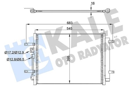 Радиатор кондиционера Hyundai Ioniq, Kia Niro KALE OTO RADYATOR KALE OTO RADYATOR 357875 (фото 1)