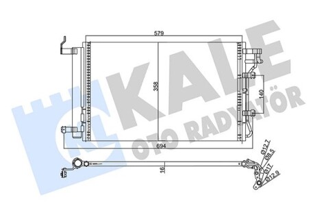 Радиатор кондиционера Kia Cerato KALE OTO RADYATOR KALE OTO RADYATOR 358245