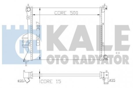 KALE HYUNDAI Радиатор охлаждения i20 1.2/1.6 08- KALE OTO RADYATOR 358600