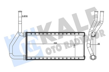 KALE HONDA Радіатор опалення CR-V II 2.4 Vtec 4WD 01-, ELEMENT 2.4 02- KALE OTO RADYATOR 358610