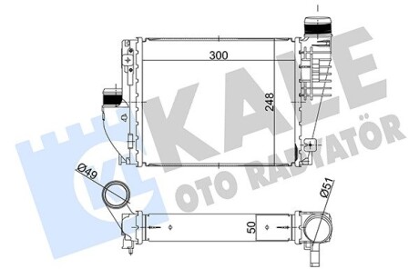 KALE CITROEN Інтеркулер JUMPY III 16-, SPACETOURER 16-, FIAT, OPEL, TOYOTA KALE OTO RADYATOR 358705