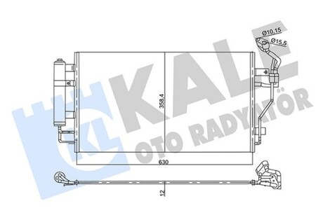 KALE NISSAN Радиатор кондиционера с осушителем LEAF Electric 10-, NV200 / EVALIA Автобус e-NV KALE OTO RADYATOR 358745 (фото 1)