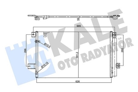 KALE TOYOTA Радиатор кондиционера с осушителем COROLLA Verso 2.2 D-4D 05- KALE OTO RADYATOR 358760