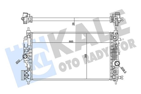 KALE OPEL Радіатор охолодження двиг. ASTRA J 1.6 09-, INSIGNIA A 1.6 13- KALE OTO RADYATOR 358945