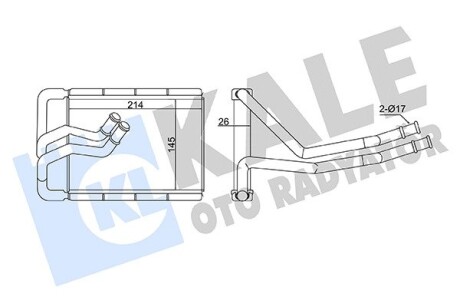 KALE HYUNDAI Радіатор опалення TUCSON 2.0 04-, 2.7 04-, KIA SPORTAGE II 2.0 04- KALE OTO RADYATOR 360825