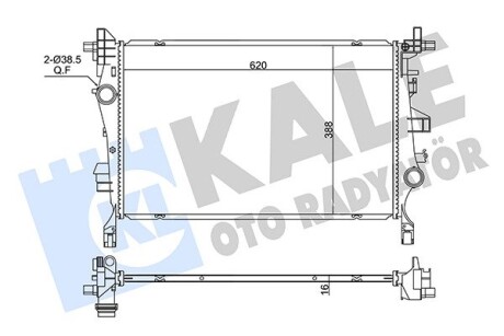 KALE JEEP Радіатор системи охолодження двигуна RENEGADE 1.4, 1.6 14-, FIAT KALE OTO RADYATOR 362670