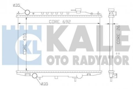 Радиатор охлаждения Nissan NP300 (08-), Pick Up (98-) 2.5D KALE OTO RADYATOR KALE OTO RADYATOR 362900