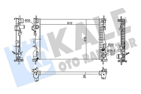 KALE ALFA ROMEO Радіатор системи охолодження двигуна GIULIETTA 1.4 10- KALE OTO RADYATOR 363055