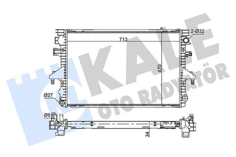 KALE VW Радіатор охолодження двиг. T5 2.5 TDI 03- KALE OTO RADYATOR 363090 (фото 1)