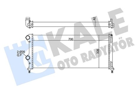 KALE FIAT Радіатор охолодження двиг. DOBLO 1.9 JTD 01- KALE OTO RADYATOR 363115 (фото 1)