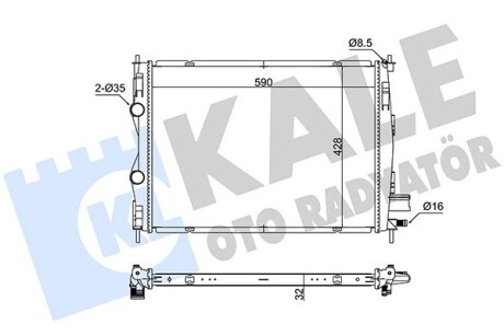 KALE NISSAN Радіатор охолодження двиг. QASHQAI / QASHQAI +2 I 1.5 dCi 06- KALE OTO RADYATOR 363180