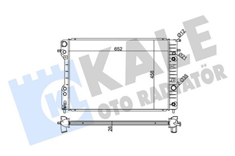 KALE OPEL Радиатор охлаждения Omega B 2.5/3.2 94- KALE OTO RADYATOR 363800