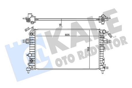 KALE OPEL Радиатор охлаждения Astra H,Zafira B 1.2/1.8 KALE OTO RADYATOR 364200