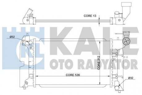 TOYOTA Радиатор охлаждения Corolla 1.4/1.6 01- KALE OTO RADYATOR 366200 (фото 1)