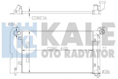 TOYOTA Радиатор охлаждения с АКПП Avensis,Corolla 1.4/1.8 01- KALE OTO RADYATOR 366800 (фото 1)