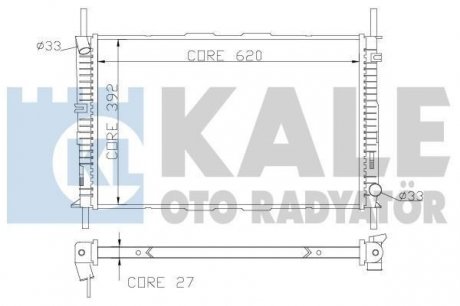 FORD Радиатор охлаждения Mondeo III 1.8/2.0 00- KALE OTO RADYATOR 368700 (фото 1)