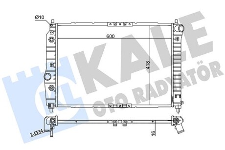 KALE CHEVROLET Радиатор охлаждения Aveo 1.4/1.5 03- (АКПП) KALE OTO RADYATOR 372300