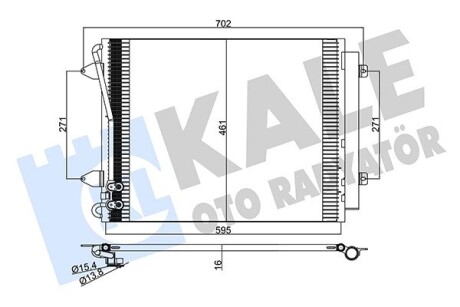 KALE VW Радиатор кондиционера CC,Passat 07- KALE OTO RADYATOR 376100