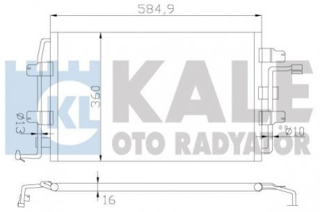 VW Радиатор кондиционера New Beetle 00- KALE OTO RADYATOR 376400 (фото 1)