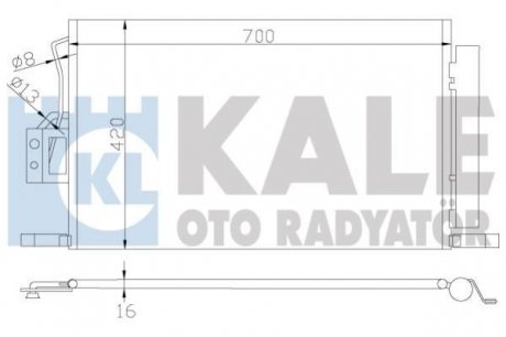 KALE HYUNDAI Радиатор кондиционера Santa Fe II 2.2CRDI/2.7 06- KALE OTO RADYATOR 379300