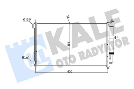 KALE NISSAN Радиатор кондиционера Micra III,Note,Tiida 1.2/1.8 03- KALE OTO RADYATOR 382520