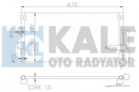 HONDA Радиатор кондиционера Civic VIII 1.3/1.8 06- KALE OTO RADYATOR 386900 (фото 1)