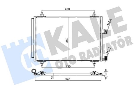 KALE CITROEN Радиатор кондиционера C5 II,III,Peugeot 407 KALE OTO RADYATOR 429500