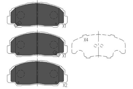 TOYOTA гальмівні колодки передн. Land Cruiser -96 KAVO PARTS KBP-1505