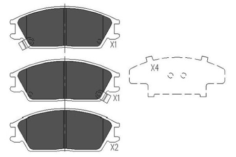 HYUNDAI гальмівні колодки дискові Accent,Getz,Lantra,Honda,Mitsubishi KAVO PARTS KBP-3033 (фото 1)