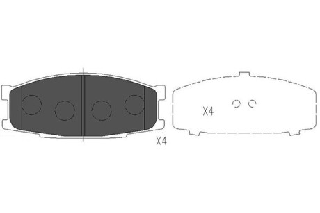 MITSUBISHI К-т гальмівних колодок передніх Canter KAVO PARTS KBP-5527 (фото 1)