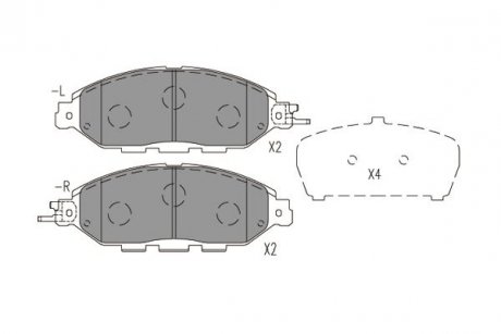 Колодки гальмівні (передні) Nissan Pathfinder 2.5/3.5 4WD 13- KAVO PARTS KBP-6623