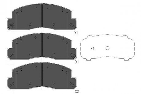 TOYOTA Гальмівні колодки передн. DYNA 4.0 11- KAVO PARTS KBP-9088 (фото 1)