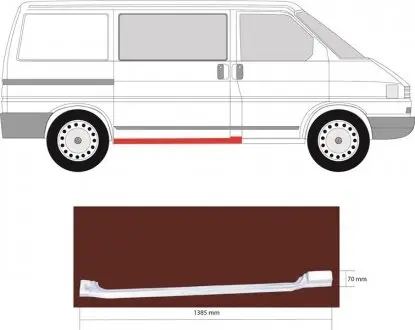 Порог под раздвижную дверь VW T4 KLOKKERHOLM 9558 002