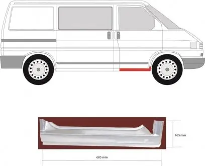 Порог Т4 правый передний KLOKKERHOLM 9558042
