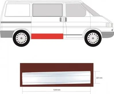 Рем вставка боковой сдвижной двери VW T4 KLOKKERHOLM 9558 153