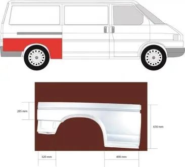 Крыло заднее правое (длинная база, длина 1725мм) KLOKKERHOLM 9558534